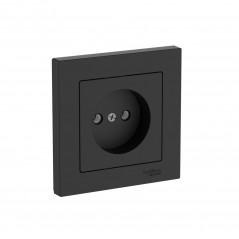 ATLASDESIGN РОЗЕТКА без заземления, 16А, в сборе, быстрозажимные клеммы, КАРБОН