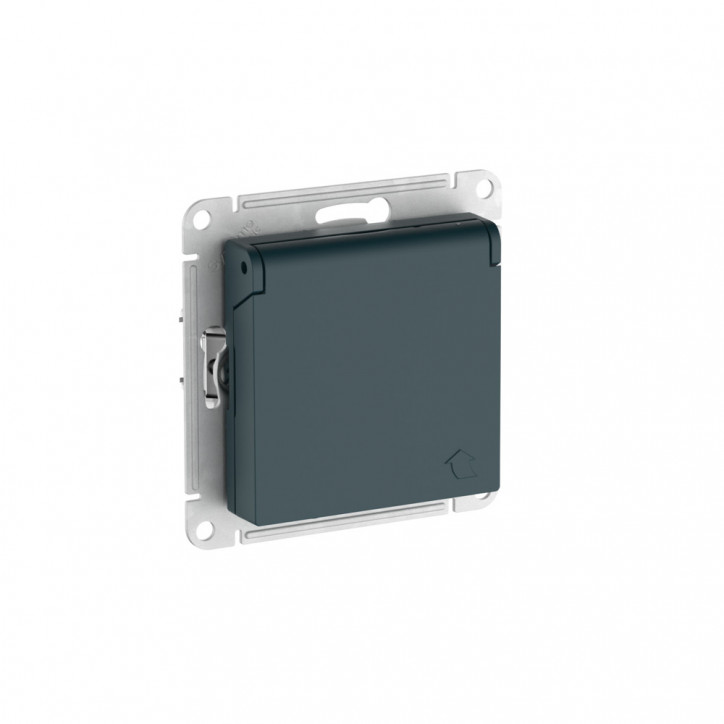 ATLASDESIGN РОЗЕТКА с заземлением со шторкой с крышкой, 16А, IP20, быстрозажимные клеммы, ИЗУМРУД ATLASDESIGN РОЗЕТКА с заземлением со шторкой с крышкой, 16А, IP20, быстрозажимные клеммы, ИЗУМРУД