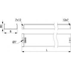 Лоток листовой неперфорированный 500х80х3000 цинк-ламельный