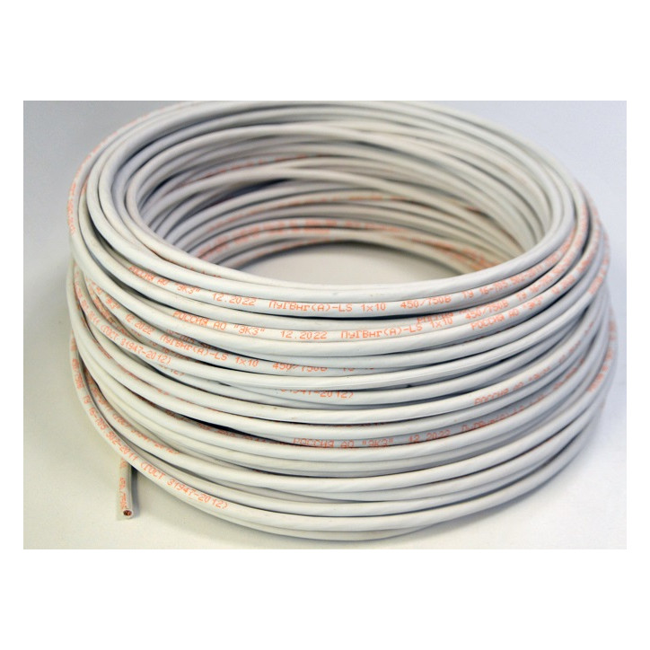 Провод силовой ПУГВнг(А)-LS 1х1 белый многопроволочный 100м