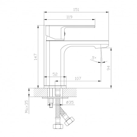Смеситель для умывальника шаровый крепеж гайка