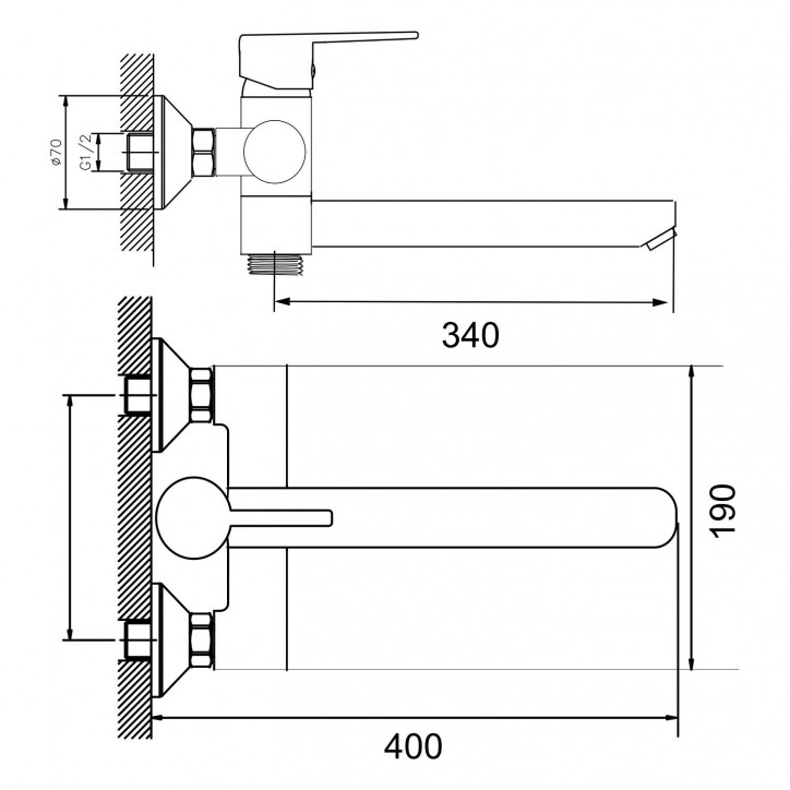 Смеситель для ванны шаровый с длинным изливом переключателем душа черный Смеситель для ванны шаровый с длинным изливом переключателем душа черный