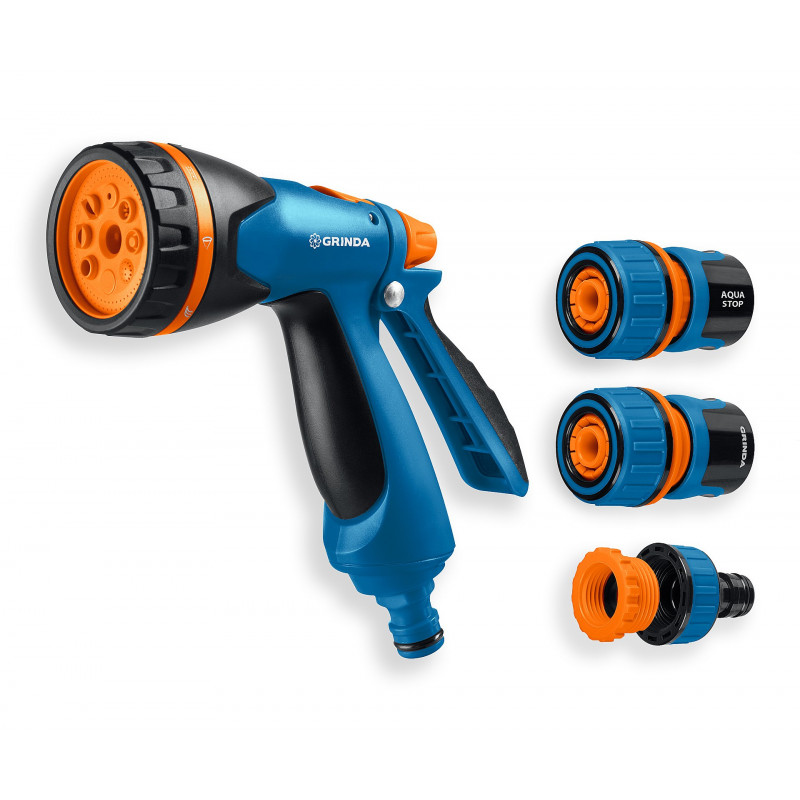 Набор поливочный, PROLine, B-834, пистолет поливочный B-8, коннектор 3/4, конектор 3/4 с автостопом, адаптер с внутренней резьбо