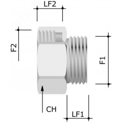 Переходник M25x1.5 наружная резьба/ M32x1.5 внутренняя резьба