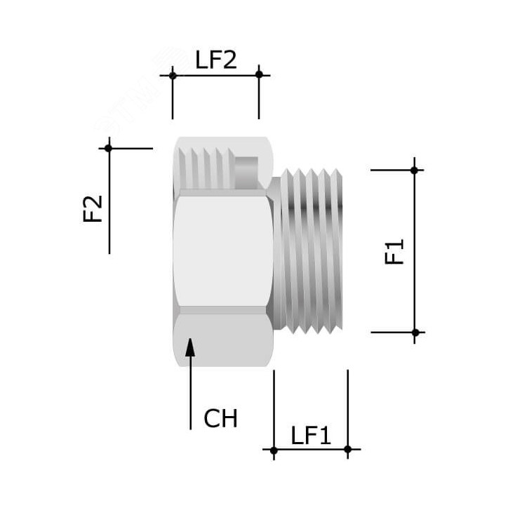 Переходник M25x1.5 наружная резьба/ M32x1.5 внутренняя резьба