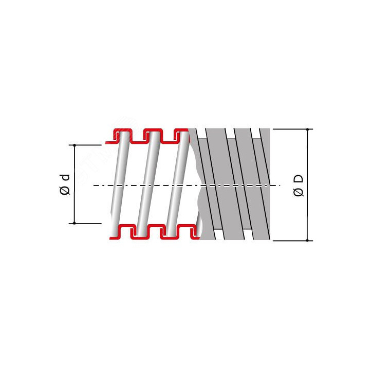Металлорукав DN 26мм Dвнутр-26.5мм Dнар-30.0мм IP40 25м оцинкованная сталь