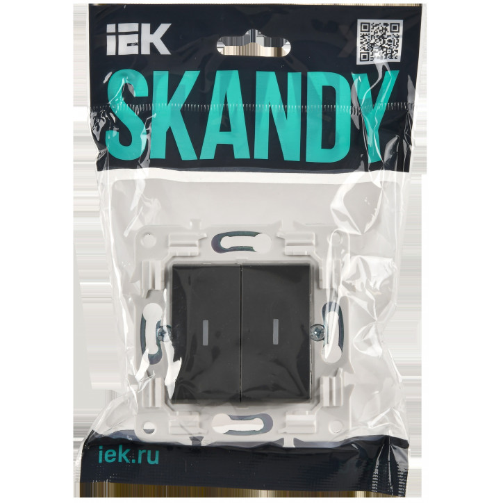 SKANDY Выключатель 2-клавишный проходной с индикацией 10А SK-V10T титан IEK SKANDY Выключатель 2-клавишный проходной с индикацией 10А SK-V10T титан IEK
