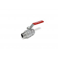 Кран шаровой хромированный R854L Ду 20 3/4' Ру35 ВН полнопроходной рычаг красный