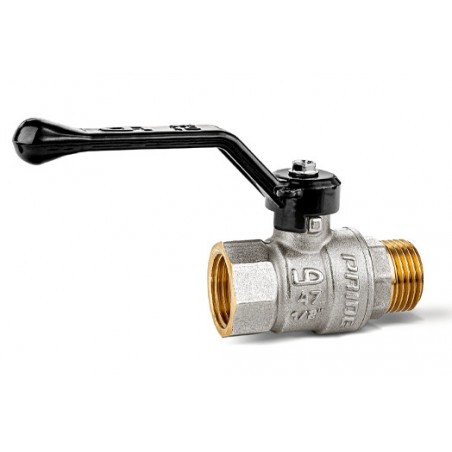 Кран шаровой латунный никелированный 47.32.В-Н.Р Ду 32 Ру 25 рычаг