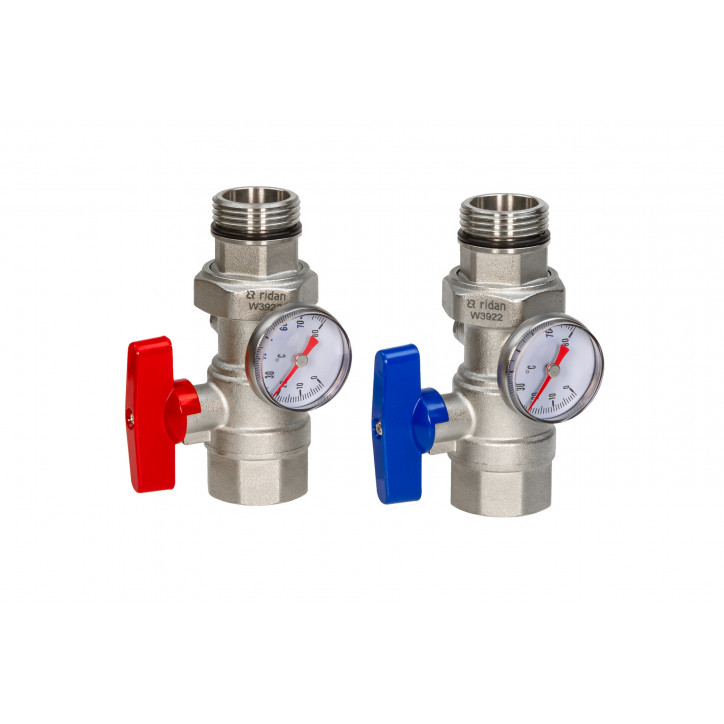 Кран шаровой DN25 с термометром Кран шаровой DN25 с термометром