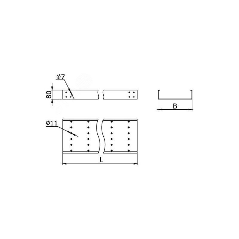 Вертикальный подвес двойной 41х21, L 800, горячеоцинкованный