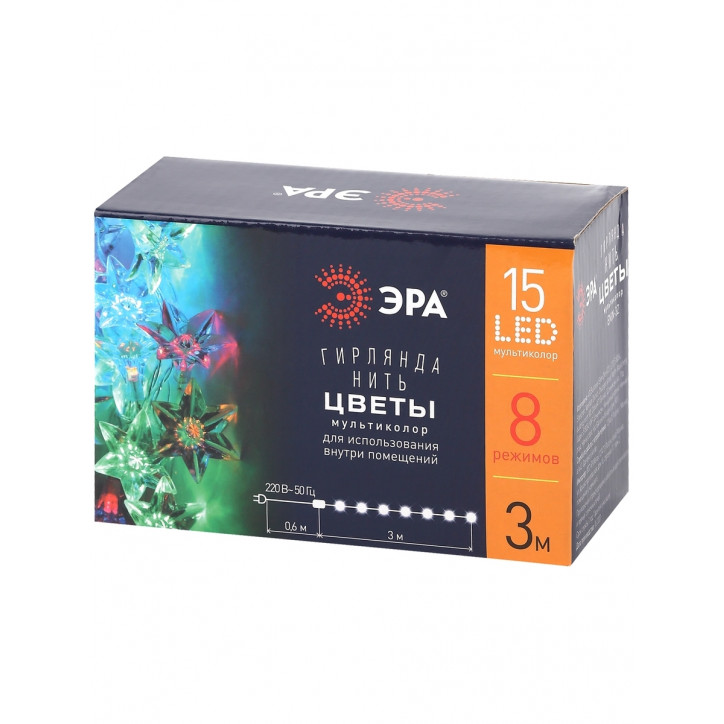 ENIN-3Z Гирлянда LED Нить Цветы 3 м мультиколор, 220V, IP20 (36/864) ENIN-3Z Гирлянда LED Нить Цветы 3 м мультиколор, 220V, IP20 (36/864)