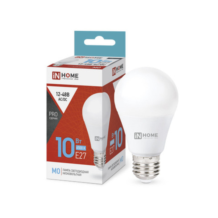 Лампа светодиодная низковольтная LED-MO-PRO 10Вт 12-48В Е27 6500К 900Лм IN HOME Лампа светодиодная низковольтная LED-MO-PRO 10Вт 12-48В Е27 6500К 900Лм IN HOME