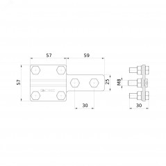 Соединитель контрольный 8/25мм горячеоцинкованный