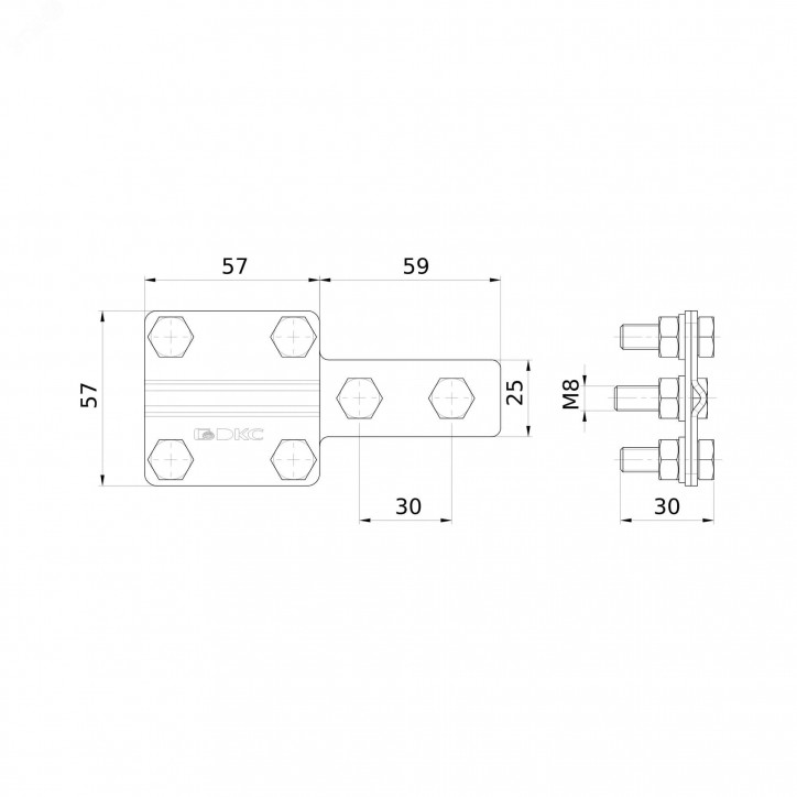 Соединитель контрольный 8/25мм горячеоцинкованный Соединитель контрольный 8/25мм горячеоцинкованный