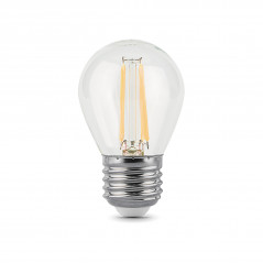 Лампа светодиодная филаментная LED 5 Вт 450 лм 4100К шар P45 нейтральный E27 AC 220В прозрачная колба диммируемая Black Filament