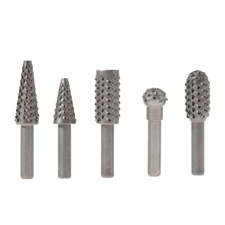 Набор борфрез (шарошек) по дереву, 5 шт Набор борфрез (шарошек) по дереву, 5 шт