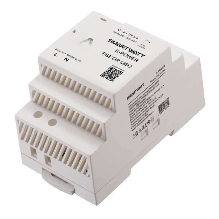 Импульсный блок питания SMARTWATT PSE DR 1260 S-POWER, 12 В, 60 Вт, 4,5 А