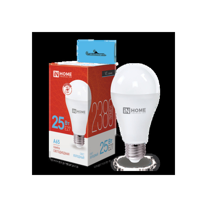 Лампа светодиодная LED-A65-VC 25Вт 230В Е27 6500К 2380Лм IN HOME Лампа светодиодная LED-A65-VC 25Вт 230В Е27 6500К 2380Лм IN HOME