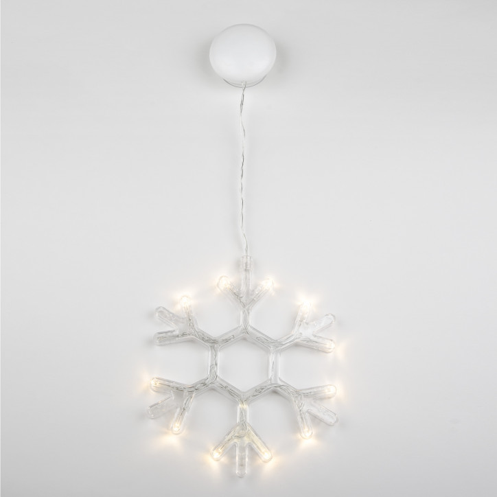 Фигура светодиодная «Снежинка» на батарейках 3AAA (не в/к) ULD-H1819-012/STA/3AAA WARM WHITE IP20 SNOWFLAKE 18х19см Подвесная 12