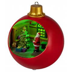 Новогодняя декоративная композиция Шар красный, мультиколор, 3*АА, 15*15*17 см EFIS-S03