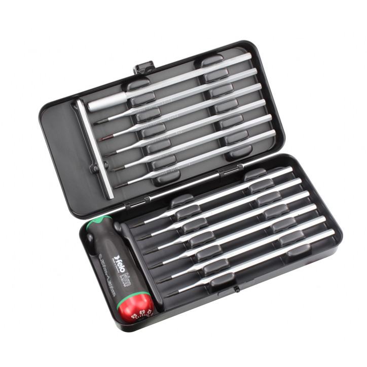 Отвертка c регулировкой крутящего момента Серия Nm 0,6-1,5 с набором насадок 12 шт в кейсе plus/minus