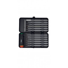 Отвертка c регулировкой крутящего момента Серия Nm 0,6-1,5 с набором насадок 12 шт в кейсе plus/minus