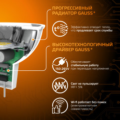 Лампа светодиодная LED 5 Вт 500 лм 3000К софит MR16 теплый GU5.3 AC 220В Black Gauss