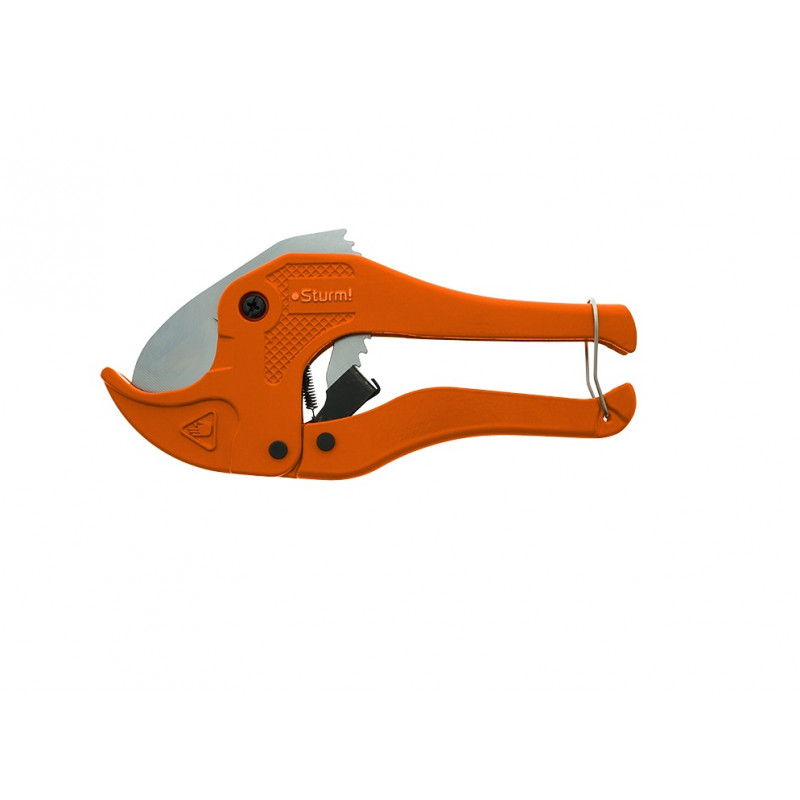 Ножницы для резки труб ПВХ 42мм инструментальная сталь авторазведение рукояток стопорная скоба