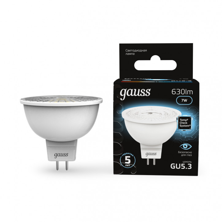 Лампа светодиодная LED 7 Вт 630 лм 4100К софит MR16 нейтральный GU5.3 AC 220В Black Gauss Лампа светодиодная LED 7 Вт 630 лм 4100К софит MR16 нейтральный GU5.3 AC 220В Black Gauss