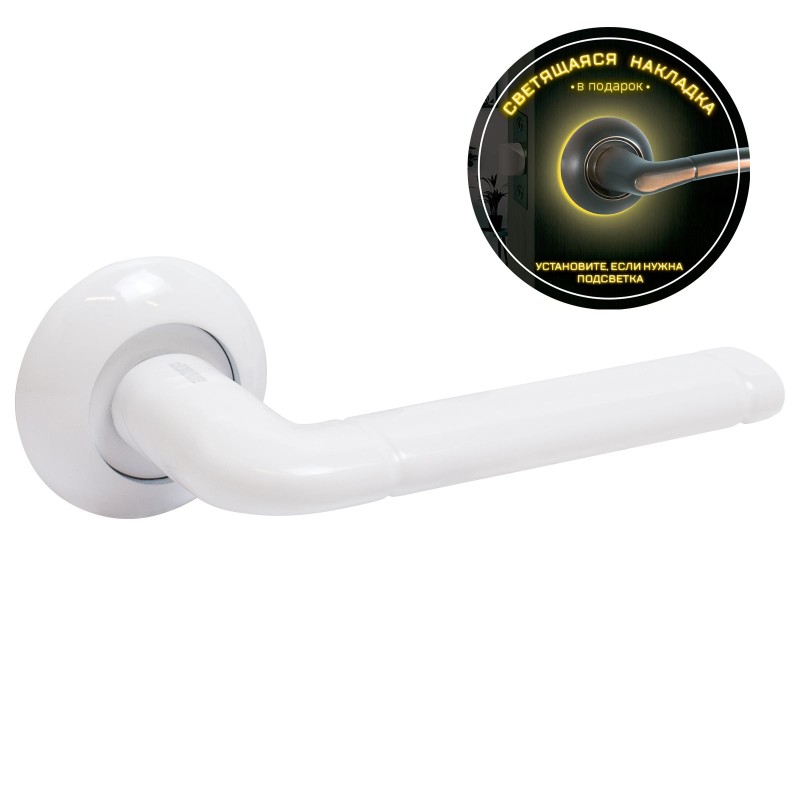 АЛЛЮР АРТ ПОЛО W (15110) матовый белый С НАКЛАДКОЙ Комплект ручек (20)