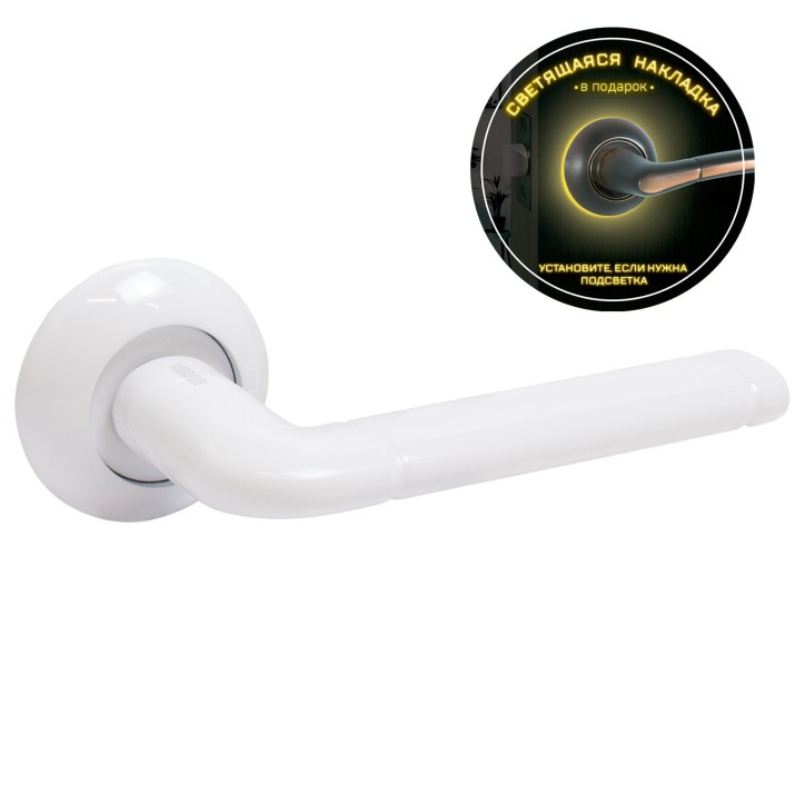 АЛЛЮР АРТ ПОЛО W (15110) матовый белый С НАКЛАДКОЙ Комплект ручек (20) АЛЛЮР АРТ ПОЛО W (15110) матовый белый С НАКЛАДКОЙ Комплект ручек (20)