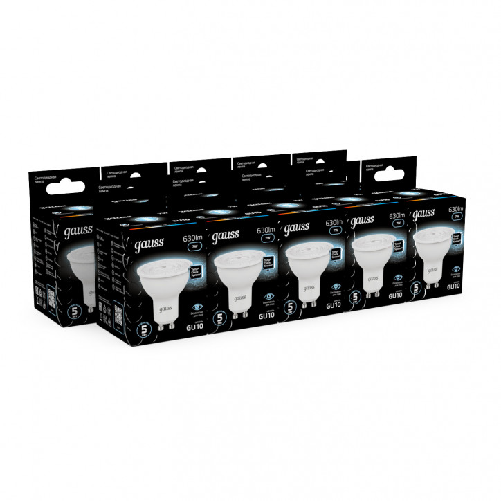 Лампа светодиодная LED 7 Вт 630 лм 4100К софит MR16 нейтральный GU10 AC 220В Black Gauss Лампа светодиодная LED 7 Вт 630 лм 4100К софит MR16 нейтральный GU10 AC 220В Black Gauss