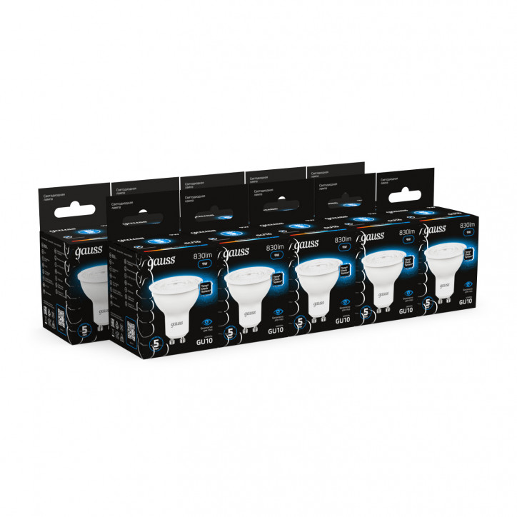 Лампа светодиодная LED 9 Вт 830 лм 6500К софит MR16 холодный GU10 AC 220В Black Gauss Лампа светодиодная LED 9 Вт 830 лм 6500К софит MR16 холодный GU10 AC 220В Black Gauss