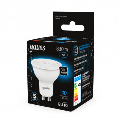 Лампа светодиодная LED 9 Вт 830 лм 6500К софит MR16 холодный GU10 AC 220В Black Gauss