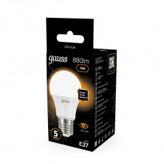Лампа светодиодная LED 10 Вт 880 лм 3000К А60 груша теплый E27 AC 220В Black Gauss