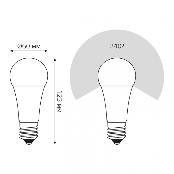Лампа светодиодная LED 16 Вт 1440 лм 3000К А60 груша теплый E27 AC 220В Black Gauss