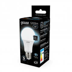 Лампа светодиодная LED 12 Вт 1200 лм 4100К А60 груша нейтральный E27 AC 220В Black Gauss