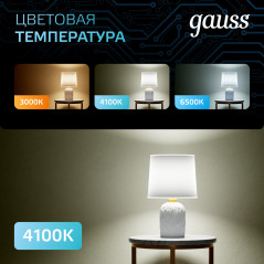 Лампа светодиодная LED 16 Вт 1520 лм 4100К А60 груша нейтральный E27 AC 220В Black Gauss