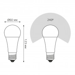 Лампа светодиодная LED 16 Вт 1520 лм 4100К А60 груша нейтральный E27 AC 220В Black Gauss