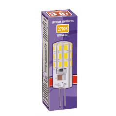 Лампа светодиодная LED 3Вт G4 200Лм теплый 220V/50Hz