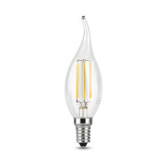 Лампа Gauss Filament Свеча на ветру 5W 420lm 2700К Е14 диммируемая LED 1/10/50