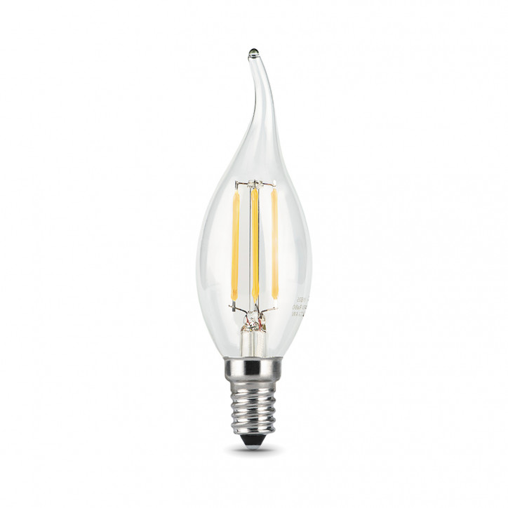 Лампа Gauss Filament Свеча на ветру 5W 420lm 2700К Е14 диммируемая LED 1/10/50