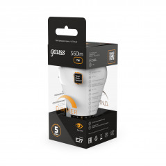 Лампа Gauss Шар 7W 560lm 3000К Е27 диммируемая LED 1/10/100
