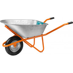 Тачка строительная, одноколесная, оцинкованная сталь, СТ-12, 90 л, 180 кг