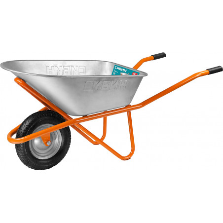 Тачка строительная, одноколесная, оцинкованная сталь, СТ-12, 90 л, 180 кг