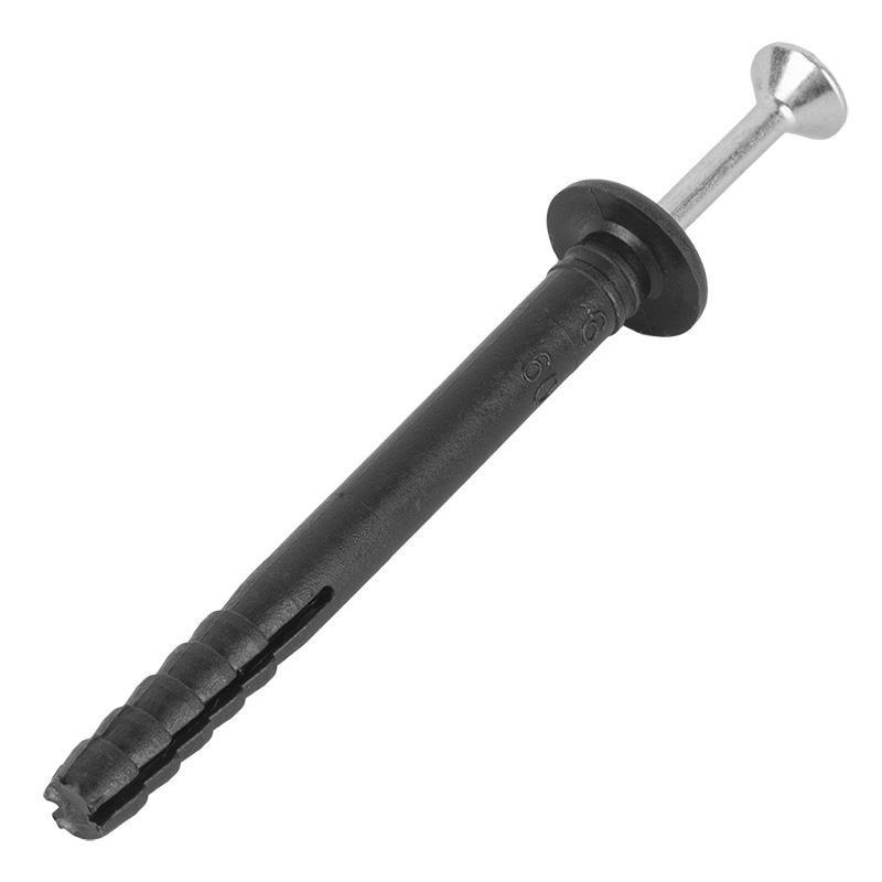 Дюбель-гвоздь грибовидный бортик. полипропилен 6х40 мм. черный. 100 шт.