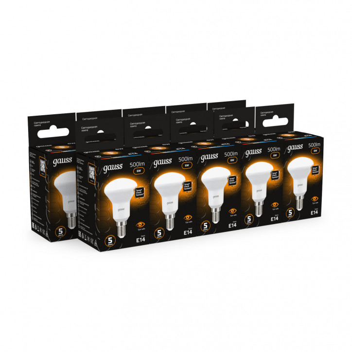 Лампа светодиодная LED 6 Вт 500 лм 3000К грибок R50 теплый E14 AC 220В Black Gauss
