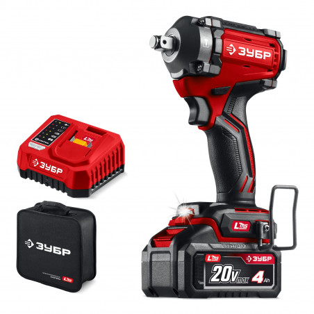 Гайковерт бесщеточный ударный 20 В, 500 Н·м, 1 АКБ LMS 4 А·ч, сумка