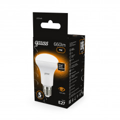 Лампа светодиодная LED 9 Вт 660 лм 3000К грибок R63 теплый E27 AC 220В Black Gauss